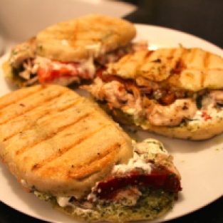 Grilled Goat Cheese and Chicken Panini